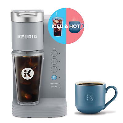 #ad Keurig K Iced Essentials Gray Iced and Hot Single Serve K Cup Pod Coffee MakerXU $56.05