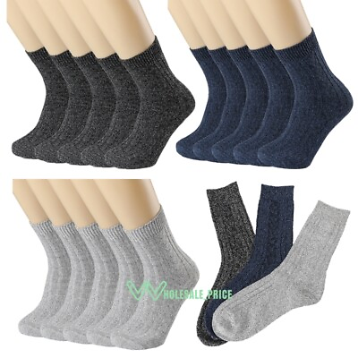 #ad 5Pairs Wool Boots Socks Mens Women Thermal Warm Socks Insulated for Cold Weather $7.29