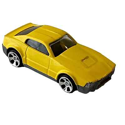 #ad Diecast Muscle Car Yellow H15 Toy Vehicle 1:64 Coupe Hood Trunk Spoiler $3.87