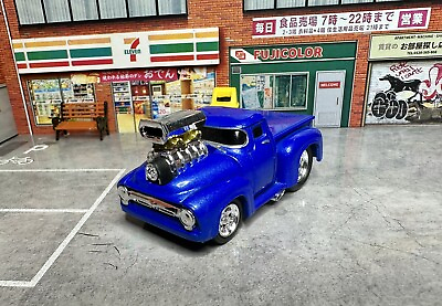 #ad BLUE BLOWER 1956 FORD PICKUP TRUCK DRAG RACING SERIES 01 MUSCLE MACHINES G5 C6 $4.99
