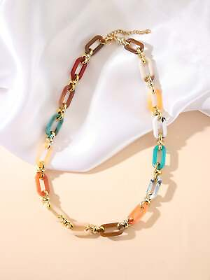 #ad Mixed Color Chain Links Necklace for Women Jewelry for Women Gift for Her $6.32