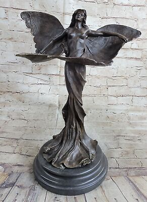 #ad Handcrafted Bronze Sculpture by Francis Renaud title Butterfly Nude Artwork $349.00