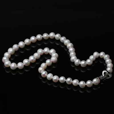 #ad #ad Really Danshui Nearly Circular Pearl Necklace Women White 925 Silver Necklace $169.51