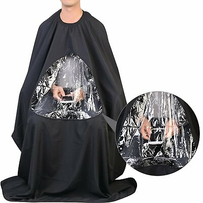 #ad Hair Cutting Barber Cape with Window Phone Viewing Apron Stylist Gown US $9.05