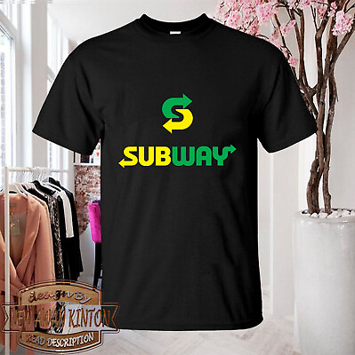 #ad Mens Clothing Tshirt Subway Eat Logo Black Color Shirt $9.50