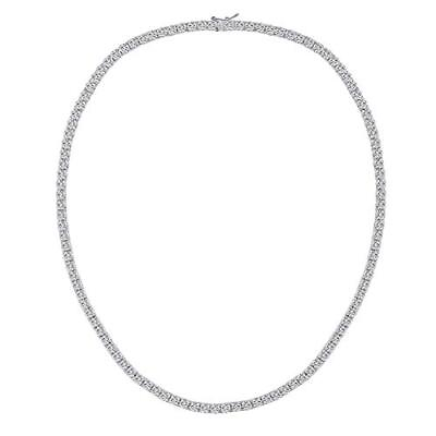 Tennis Necklace for Women Fake Diamond Necklace Men 18K White Gold Plated Cub... $29.85