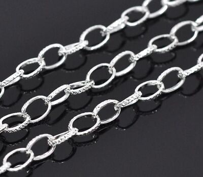 #ad #ad 13Meters Link Chain Opened Curb Metal Silver Plated Zinc Alloy Jewelry Findings $28.98