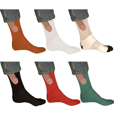 #ad #ad 1Pair of Socks for Men Novelty Joke Funny Gag Prank Printing Gift $5.99