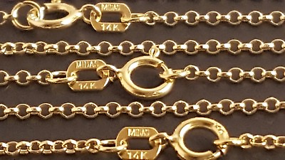 #ad 14K Solid Yellow Gold 1.55 mm Rolo Chain Necklace 16quot; 18” 20quot; 22quot; 24”. $126.00