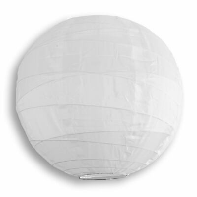 #ad 14quot; Irregular Ribbed White Shimmering Nylon Lantern Durable Hanging $3.77