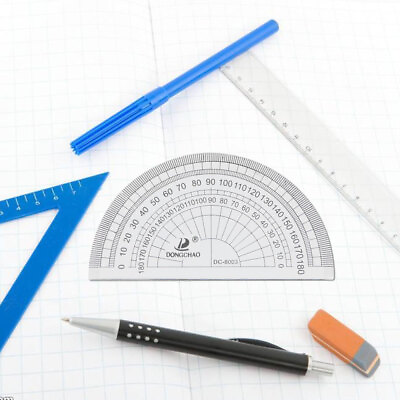 #ad 36pcs Clear Plastic Protractor Math Protractor 180 Degrees Protractor For Angle $17.62