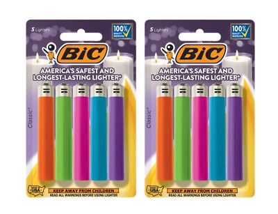 #ad BIC Pocket Lighter Fashion Assorted Colors 10 Pack Colors May Vary $11.74