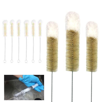 #ad 6 Bottle Cleaner Brush Cotton Soft Tip Prevent Scratches Small Long Brush Glass $8.36