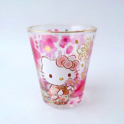 #ad Hello Kitty Shot Glass 2.3” Sakura Kimono Sanrio Japan genuine $19.80