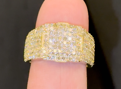 #ad 10K SOLID YELLOW GOLD 1.75 CARAT REAL DIAMOND ENGAGEMENT RING WEDDING PINKY BAND $750.00