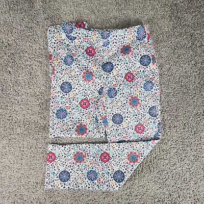 #ad Boden Pants Womens 2 Al Fresco Trousers Navy Blue Floral Career Cropped Preppy $24.87