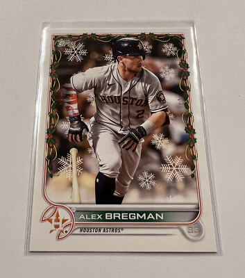 #ad 2022 Topps Holiday Alex Bregman #HW193 Candy Cane Sleeve Image Variation $3.58