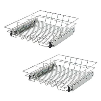 #ad TRINITY Pull Out Cabinet Drawer 20quot;Lx16quot;W Steel Full Extension W Divider Chrome $121.14
