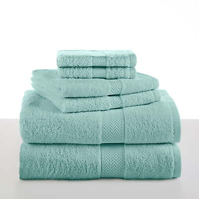 #ad 6 Piece Cotton Towel Set 2 Bath Towels 2 Hand Towels 2 Washcloths 500 $19.82
