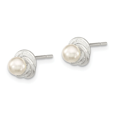 #ad 925 Sterling Silver Synthetic Pearl Stud Earrings $67.00