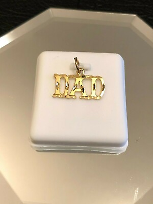 #ad DAD Pendant 10kt Gold DAD Letters Pendant – Jewelry Charm Gift C $94.50