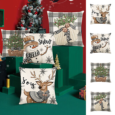 #ad Christma Home Decor Merry Christmas Pillow Cover Comfortable Texture Pillowcases $5.15
