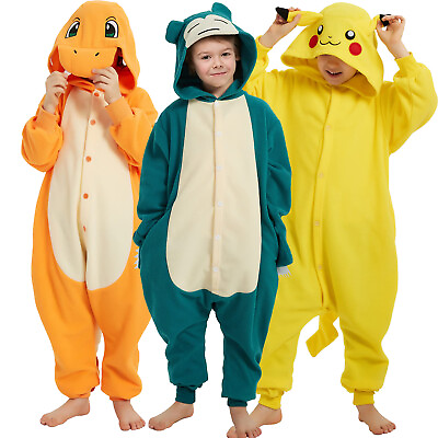 #ad Kids Cartoon Anime Pajamas Onesis1 Animal Kigurumi Halloween Cosplay Costume $17.99