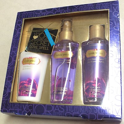 #ad #ad Victoria Secret Love Spell 3 Piece Gift Set: Body Lotion Mist Shampoo 4.3 oz New $49.00