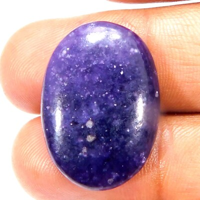 #ad 20.40Cts. Natural Purple Lepidolite 25 X 18 X 05mm. Oval Cabochon Loose Gemstone $7.43