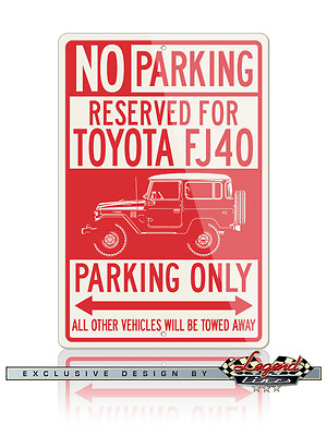 #ad Toyota FJ40 Land Cruiser Reserved Parking Only Sign Size 12x18 8x12 Aluminum $24.90