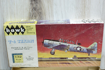 #ad VINTAGE HAWK T 6 TEXAN 1 72 SCALE MODEL MILITARY KIT OB COMPLETE W Decals $9.95