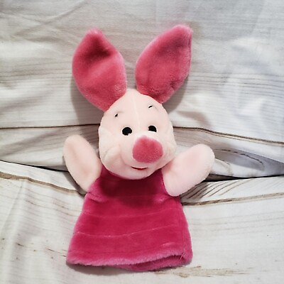 #ad Disney Mattel Winnie The Pooh Piglet Plush Hand Puppet Embroidered 10 Inch $14.39