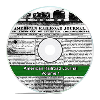 #ad The American Railroad Journal Volume 1 1832 1861 31 Volumes PDF DVD H54 $7.99