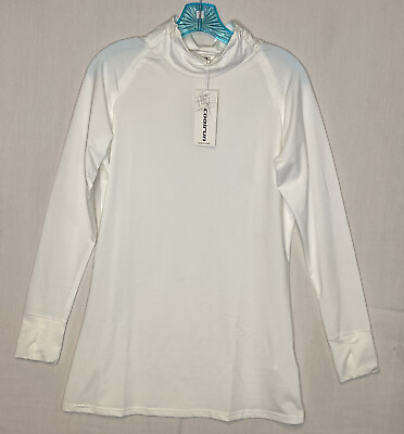 #ad Coolrun White Women#x27;s Long Sleeve Pollover Zip on Collar Size XLarge $10.99
