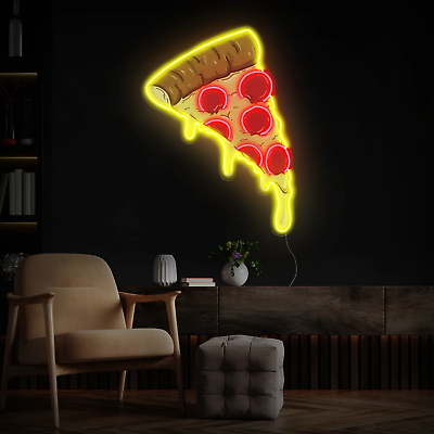 #ad Pizza UV Neon Sign Artwork Led Neon Sign Light Led Neon Wall Decor $208.25