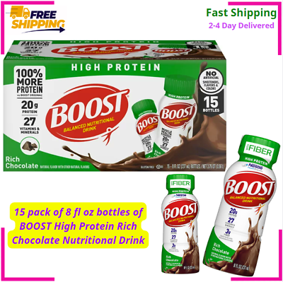 #ad BOOST High Protein Nutritional Drink 20 Grams ProteinRich Chocolate 15 8 FL $24.12