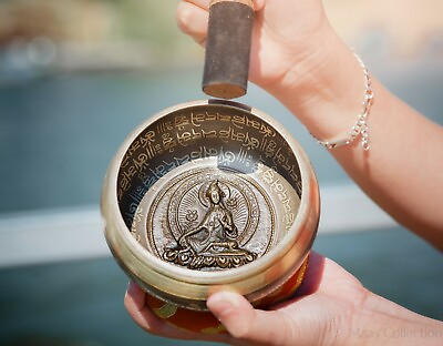 #ad Tibetan 4.5quot; Green TARA Handcrafted Singing bowl for sound healing meditation $55.99