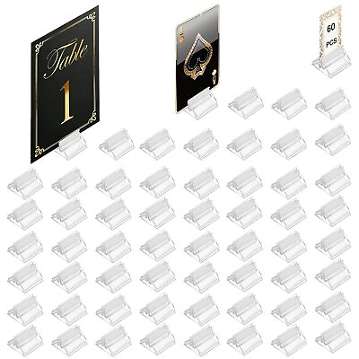 #ad Table Number Place Card Playing Card Holders 60 Pack Clear Acrylic Business ... $17.87
