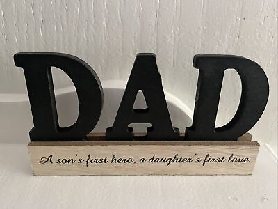 #ad wooden son daughter DAD sign fathers gift hero home office desk decor $15.99