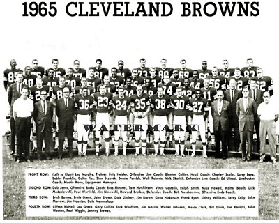 #ad NFL 1965 Cleveland Browns Team Photo Picture Black amp; White 8 X 10 Photo Picture $5.59