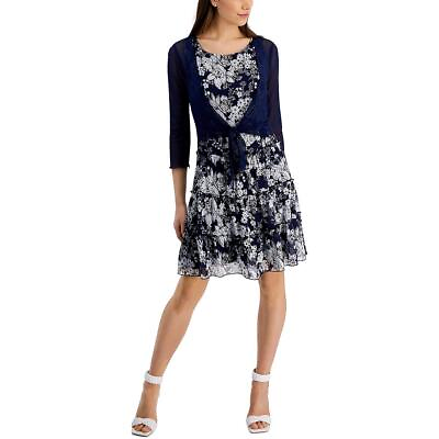 #ad Connected Apparel Womens 2 PC Tiered Knee Length Two Piece Dress BHFO 6516 $26.99