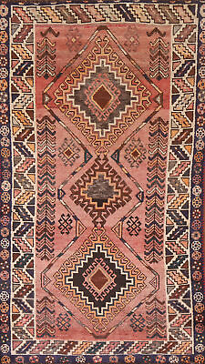#ad Vintage Pink Wool Tribal Hand made Shiiraaz Runner Rug 3x7 Nomad Hallway Carpet $629.00