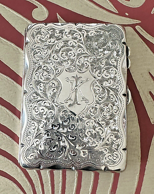 #ad RARE Edwardian Antique Silver Aide Memoires Foliate Scroll Engraved Chester 1907 GBP 225.00