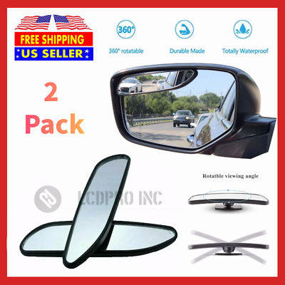 #ad #ad 2X Blind Spot Mirror Auto 360° Wide Angle Convex Rear Side View Car Truck SUV $6.14