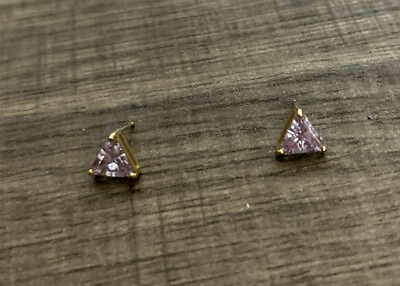 #ad Amethyst And 14k Earrings Triangles Womens Post Earring Jewelry $149.99