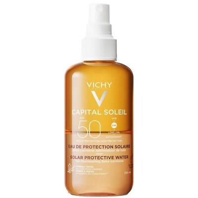 #ad Vichy Capital Soleil Solar Protective Water Intense Tan SPF50 200ml Face New $25.99