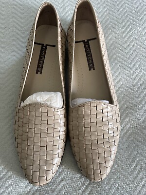 #ad Trotters tan beige Woven leather Liz Slip On Loafers flats Size 9 Woven Leather $24.21
