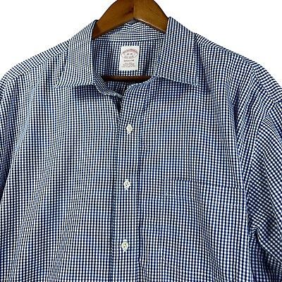 #ad Brooks Brothers 1818 Shirt 18 36 Supima Cotton Madison Long Sleeve Checkered $21.99