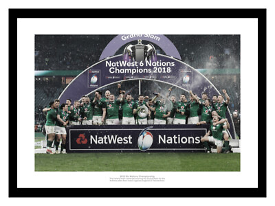 #ad Ireland 2018 Six Nations Grand Slam Team Rugby Photo Memorabilia GBP 30.00