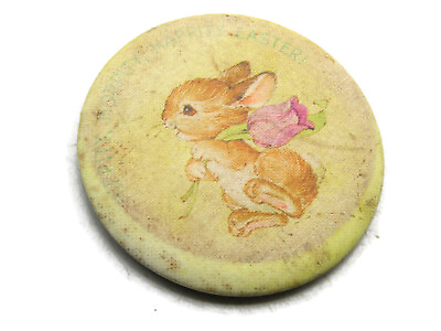 #ad Happy Easter Vintage Button Rabbit amp; Flower $8.99